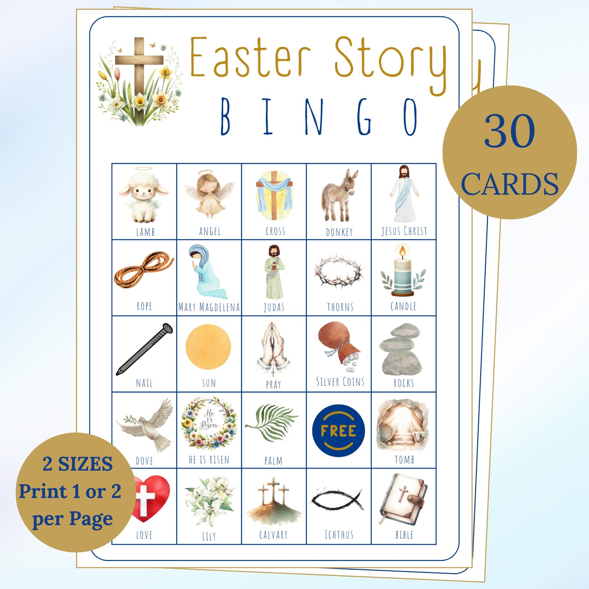 Religious Easter Bingo Cards Printables
