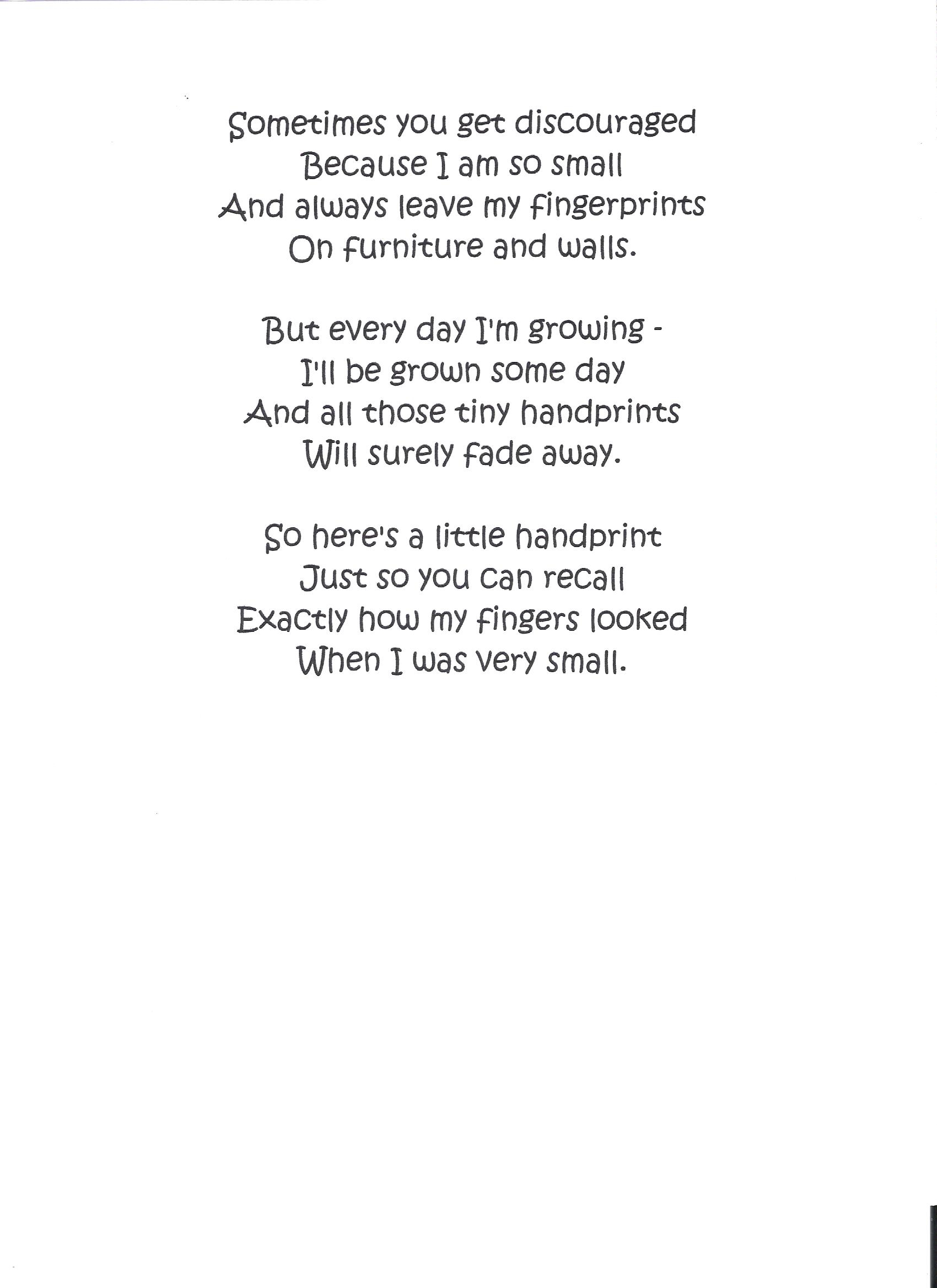 Easy Hand Print Poem Craft For Mother s Day Or Father s Day