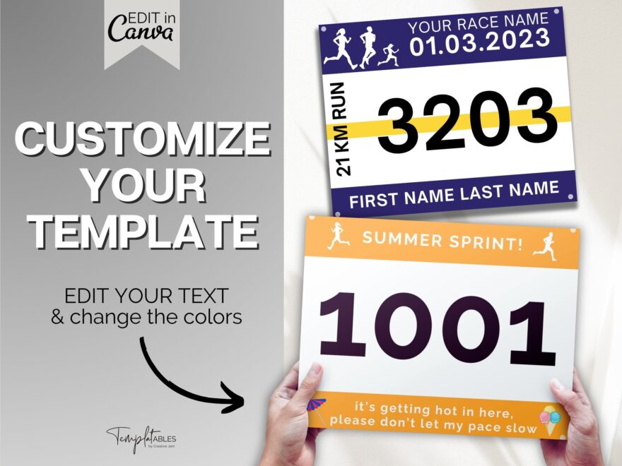 Editable Race Bib Templates Great For Any Racing Event Worksheets Library