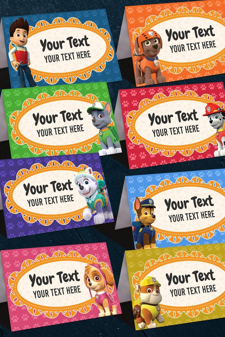 Free Printable Paw Patrol Food Labels