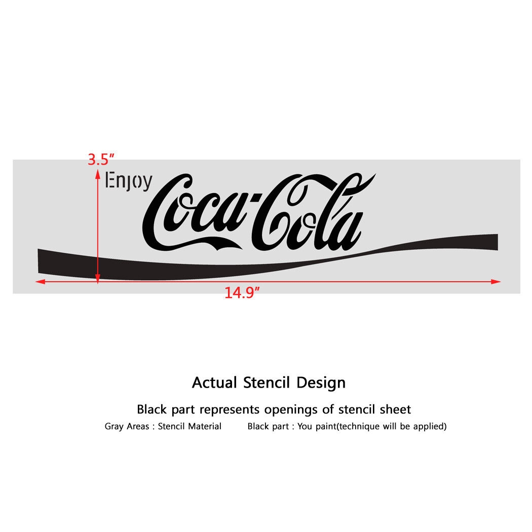 Enjoy Coca Cola Stencil Reusable Stencil For Wall Art Craft DIY Decor EBay