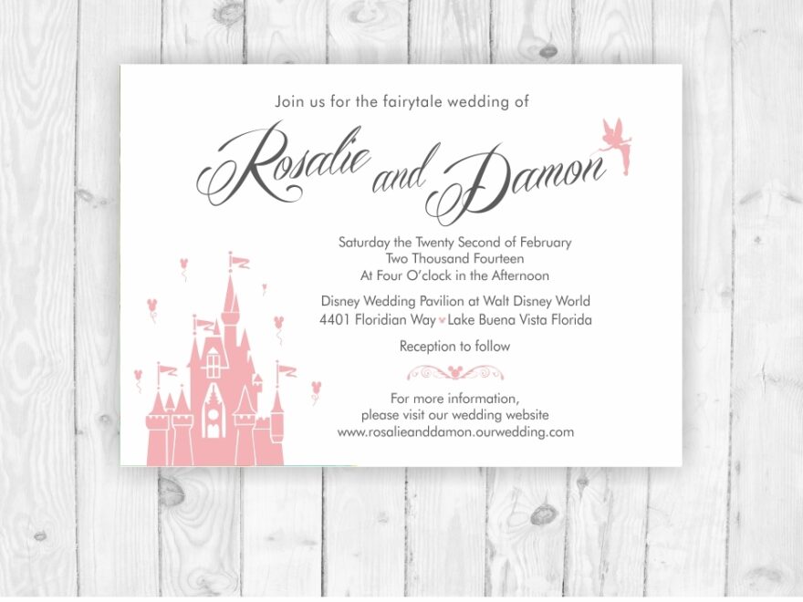 Fairytale Wedding Invitation RSVP Card Printable Custom Design Rebecca Designs Co