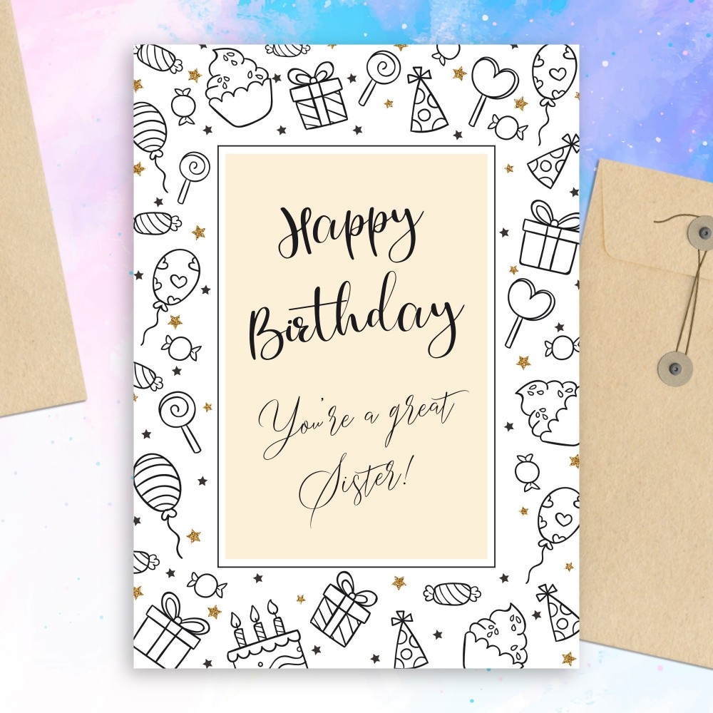 Free Printable Birthday Card For Sister