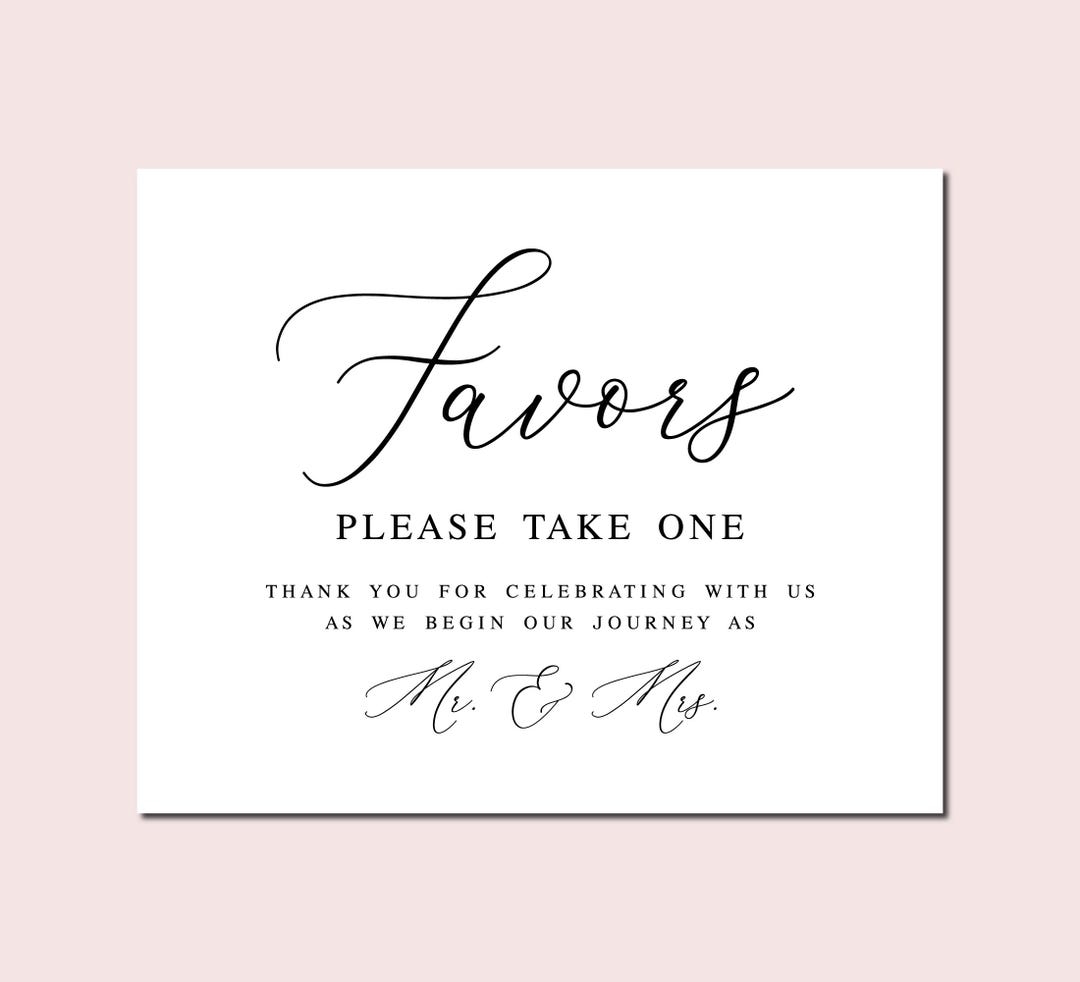 Favors Please Take One Thank You For Celebrating With Us Wedding Signs Wedding Favor Sign Printable Signs Please Take One Sign Etsy