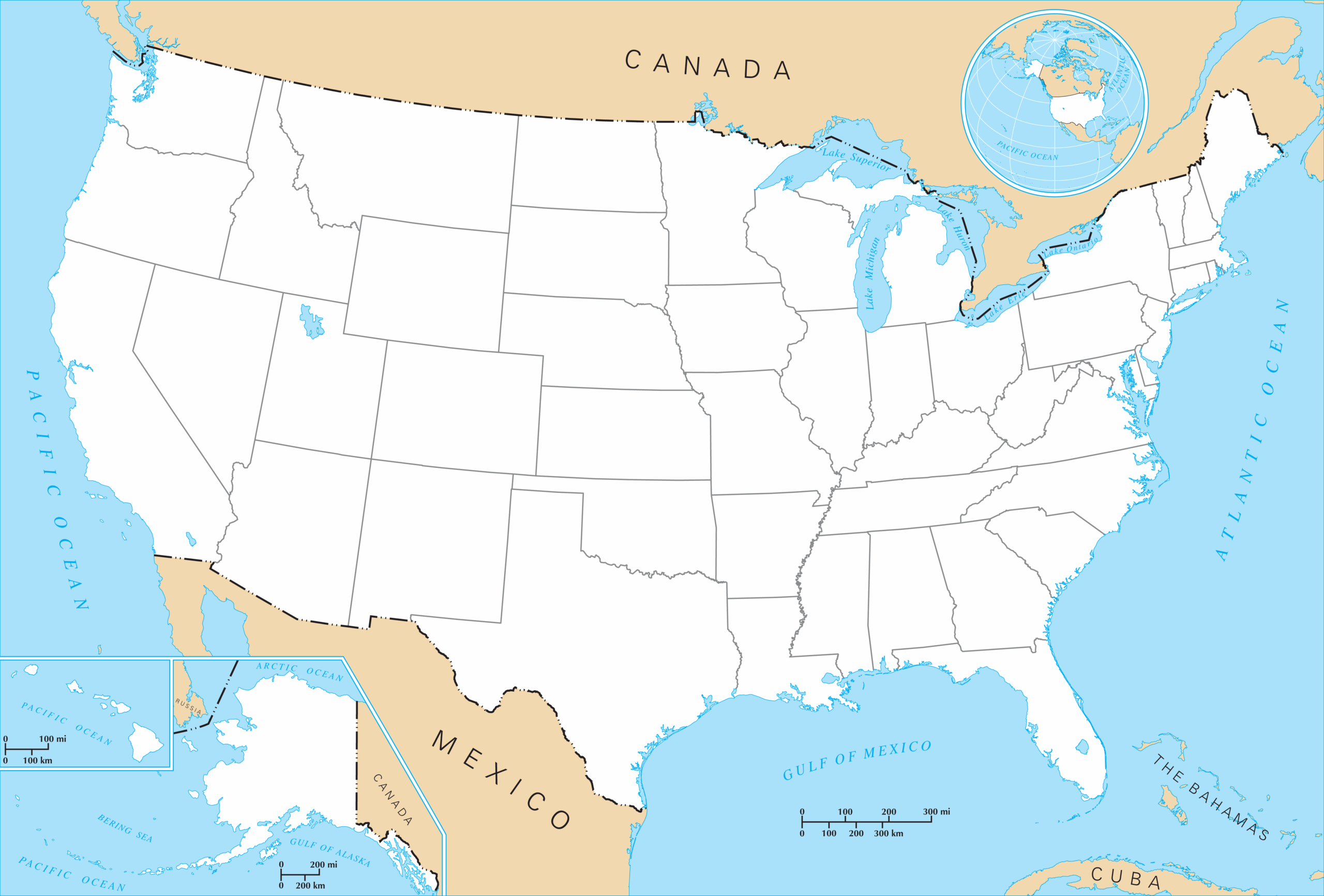 Blank Printable Us Map State Outlines