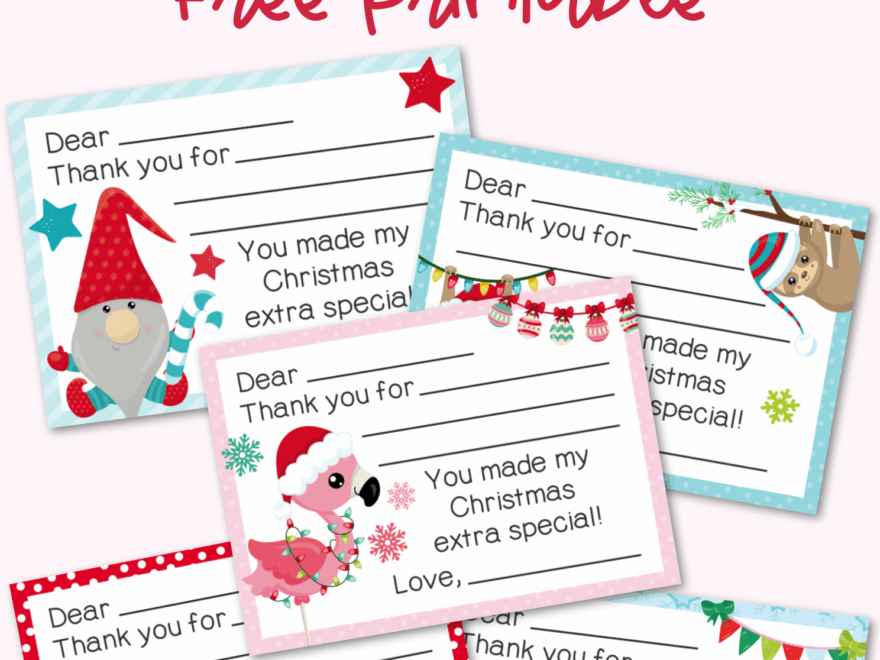Fill in the Blank Christmas Thank You Cards Free Printable