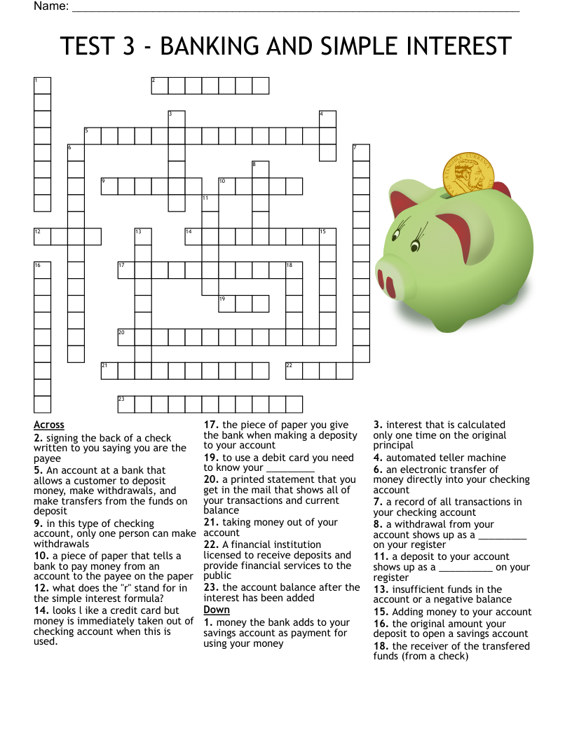 Financial Literacy Worksheet WordMint