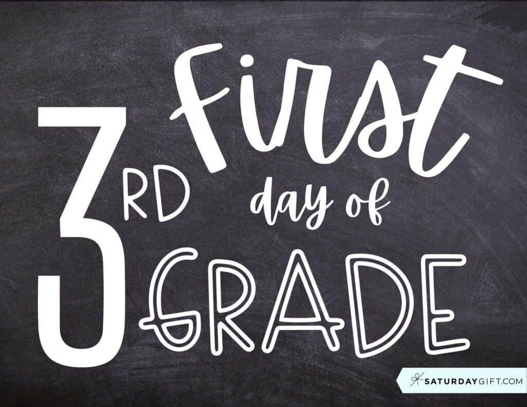 First Day Of 3Rd Grade Sign Printable First Day Of 3Rd Grade Sign Printable