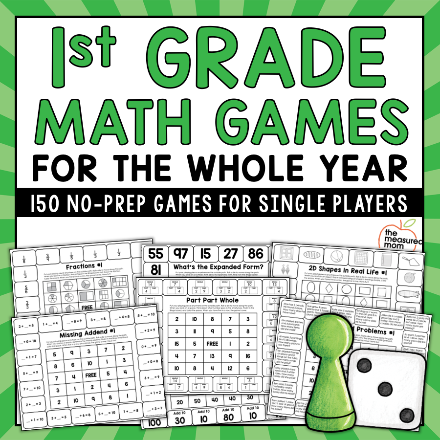 First Grade No Prep Math Games For The Year The Measured Mom