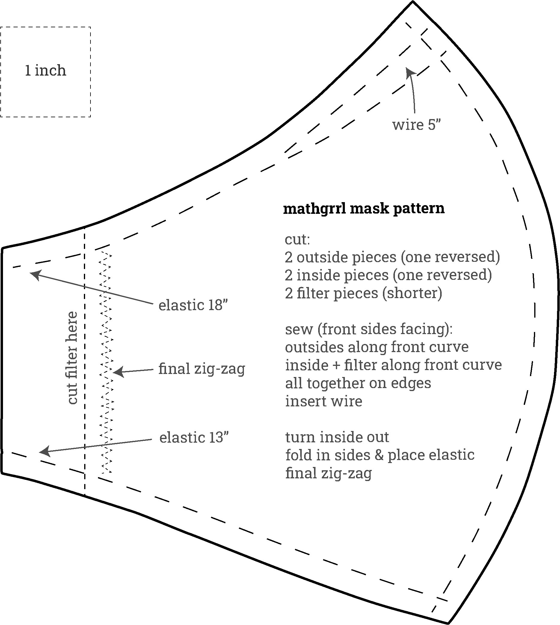 Face Mask With Filter Pattern Printable