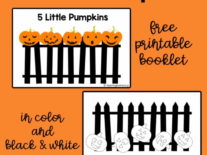 Five Little Pumpkins Free Rhyme Booklet