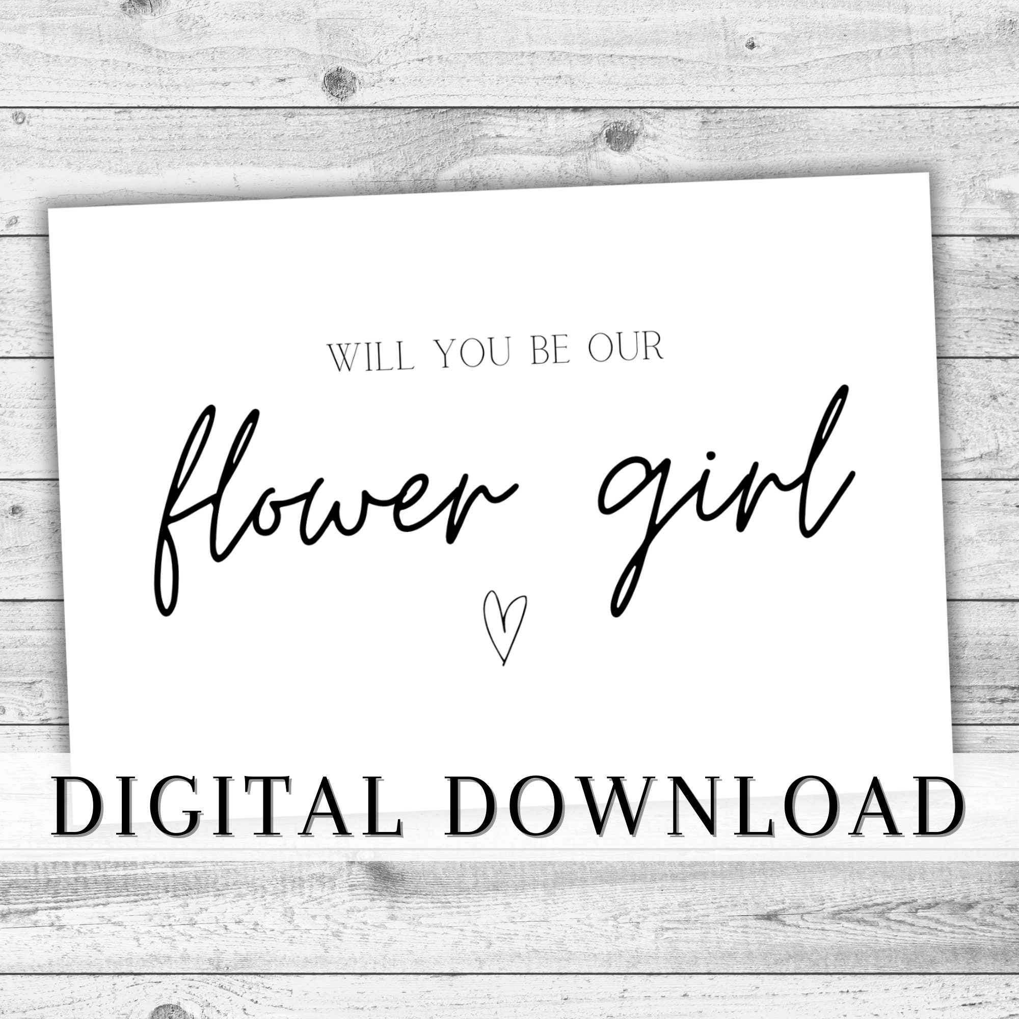 Flower Girl Proposal DIGITAL Card Will You Be Our Flower Girl Printable Gift INSTANT DOWNLOAD Wedding Card Etsy