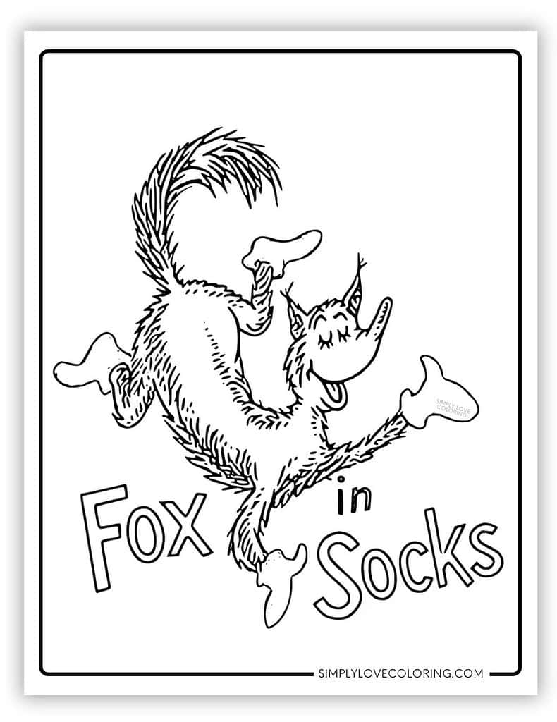 Fox In Sox Coloring Pages Free PDF Printables Simply Love Coloring