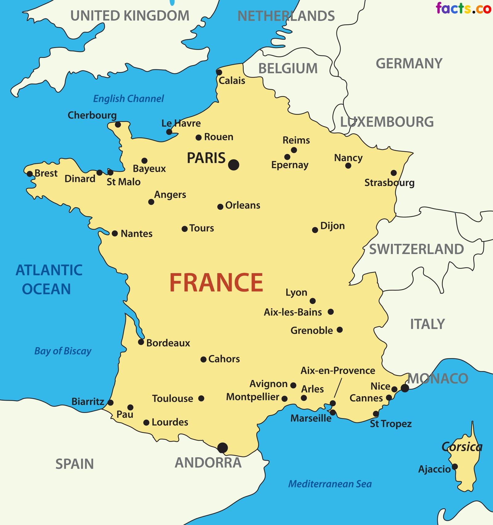 Francophone Countries Printable World Map