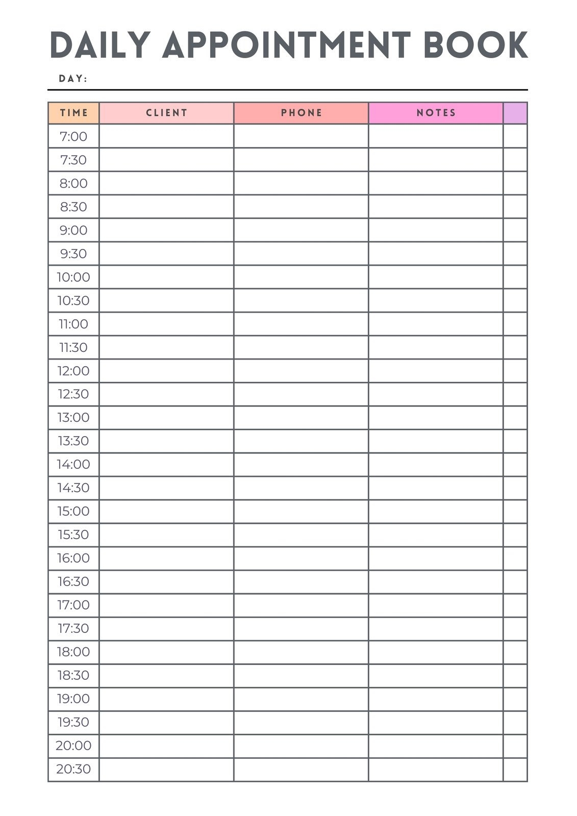 Free Printable Weekly Appointment Pages 2025
