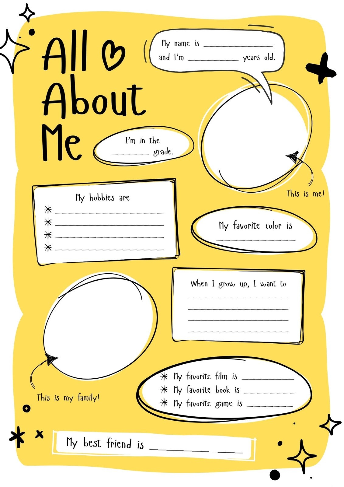 Printable All About Me Teacher