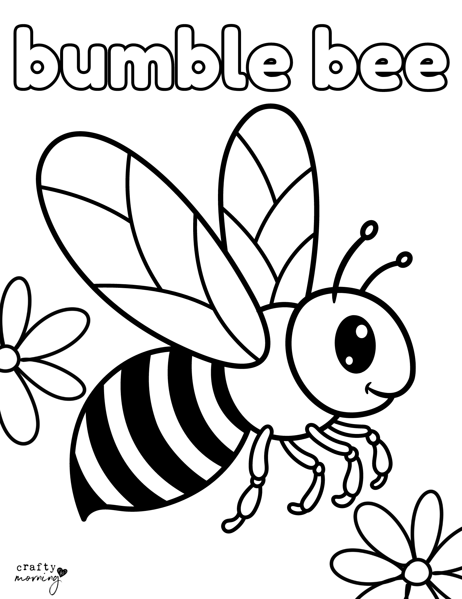 Free Bee Coloring Pages Crafty Morning