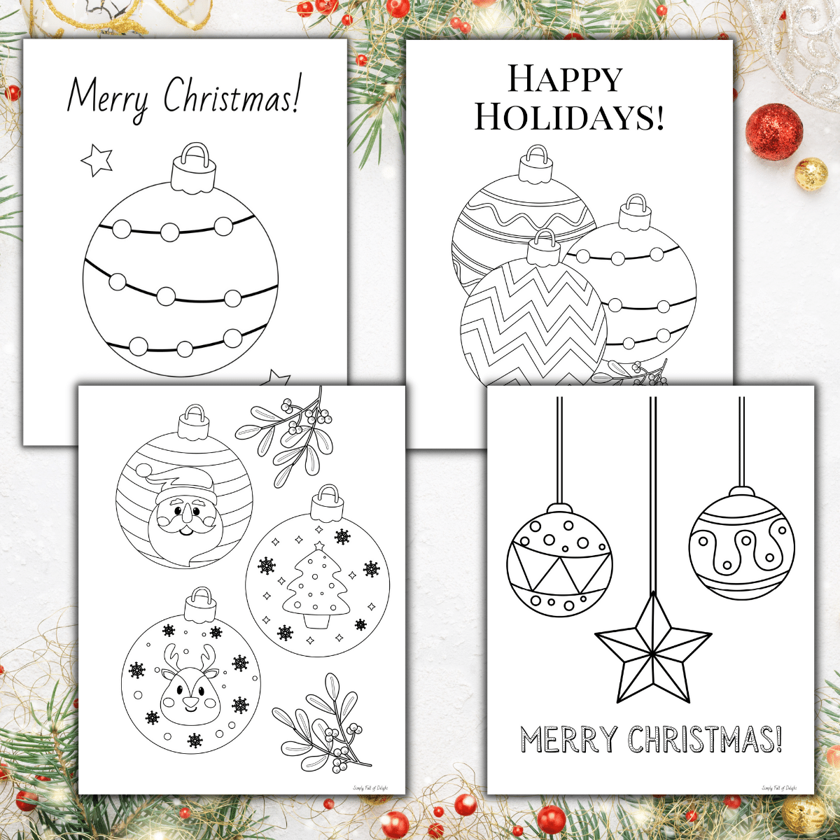 Printable Coloring Pages Of Christmas Ornaments