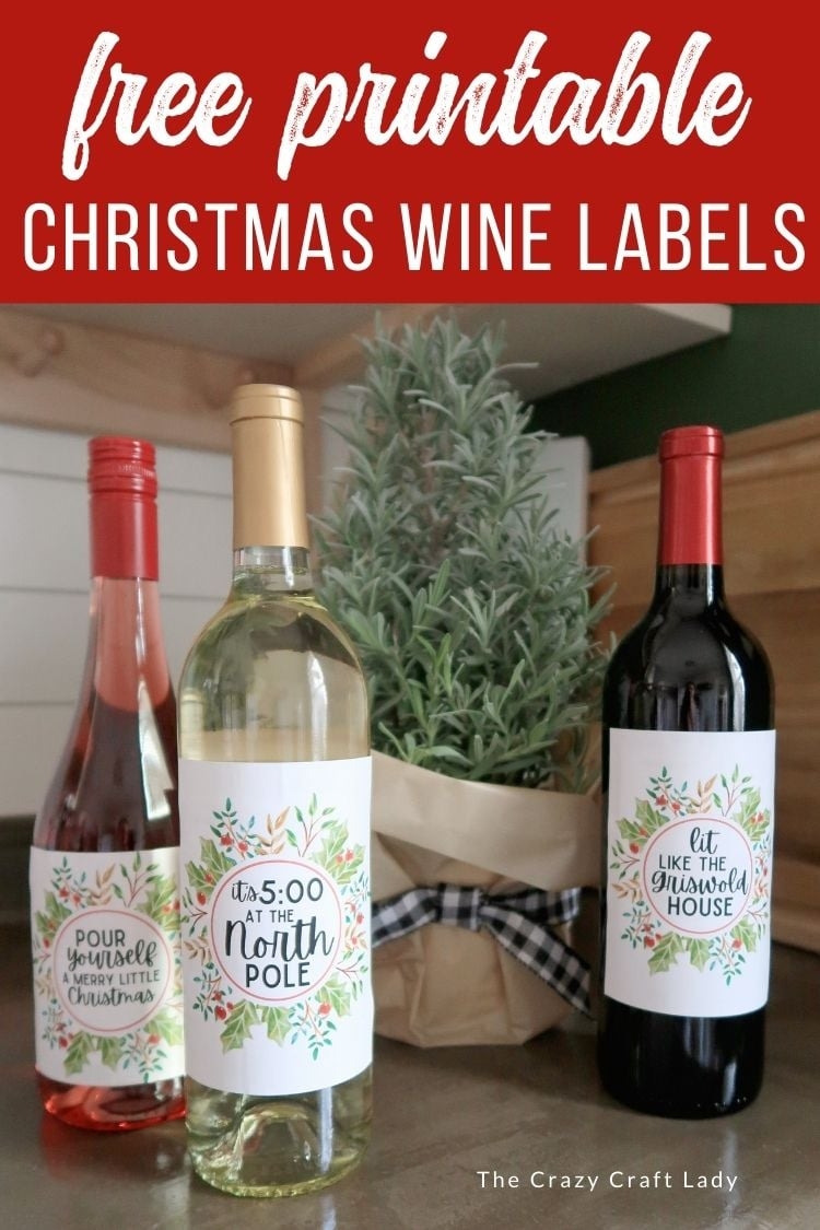Free Christmas Wine Labels For Bottles 8 Printables The Crazy Craft Lady