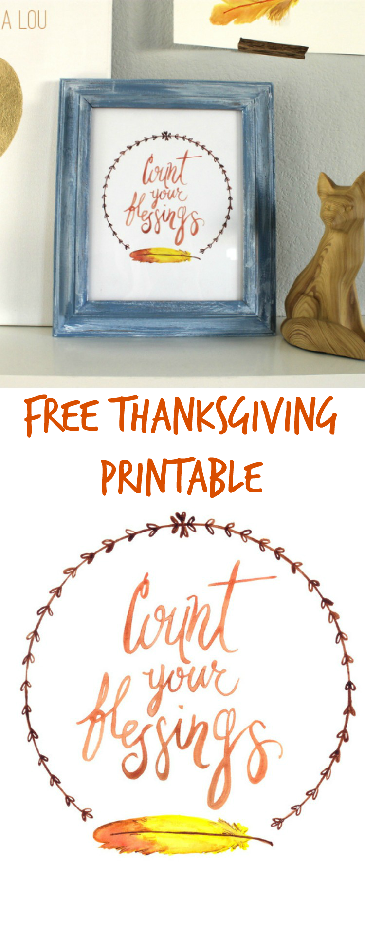 Free Count Your Blessings Watercolor Printable 
