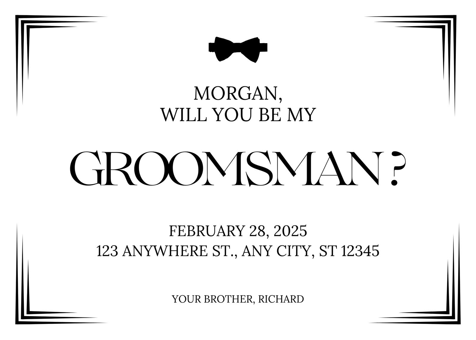 Free Custom Printable Groomsman Invitation Templates Canva