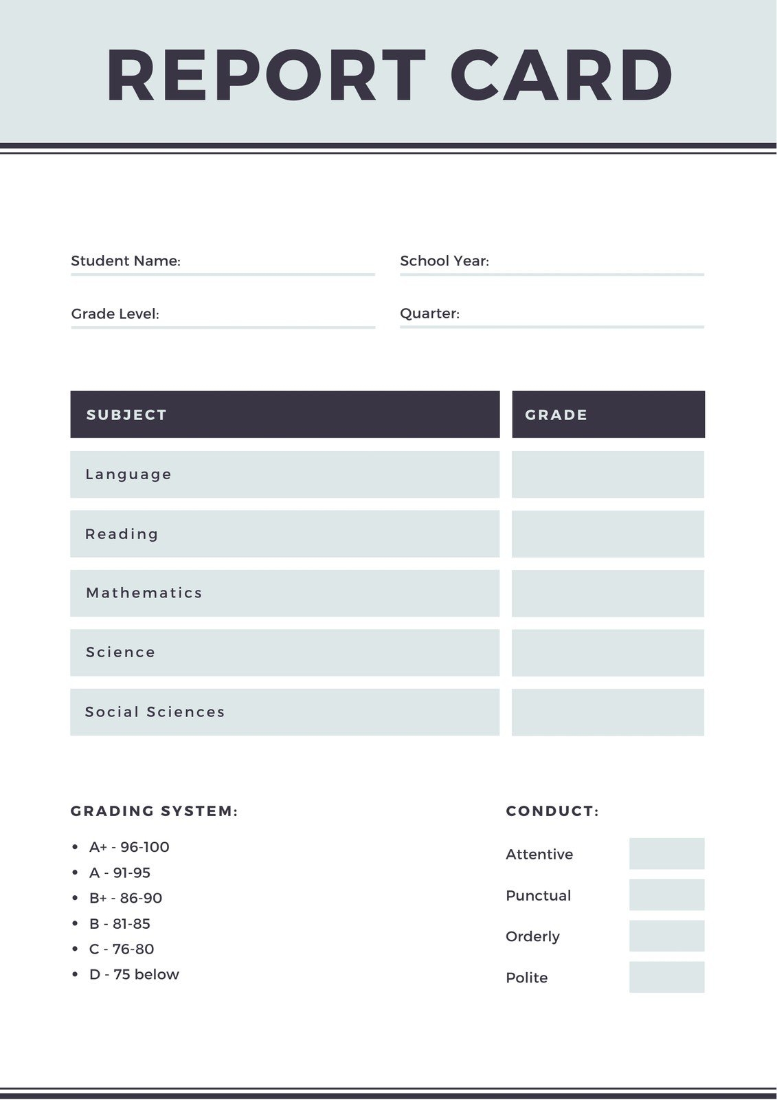 Free Printable Homeschool Grade Sheets