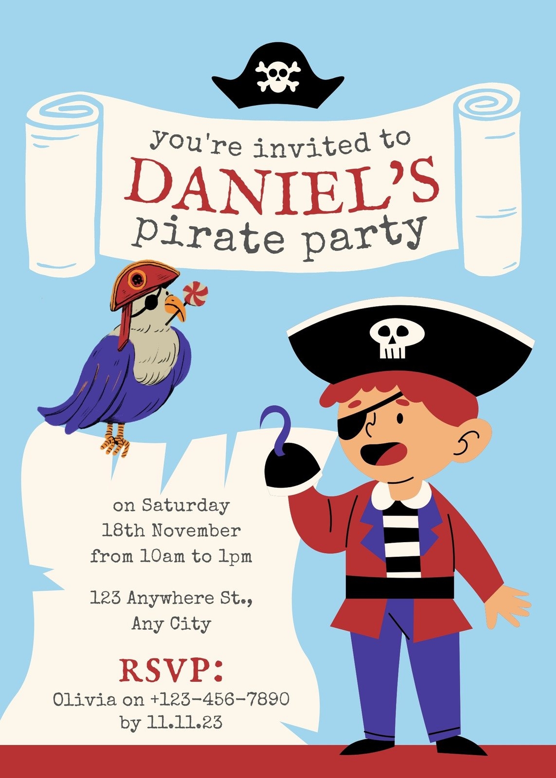 Free Custom Printable Pirate Party Invitation Templates Canva
