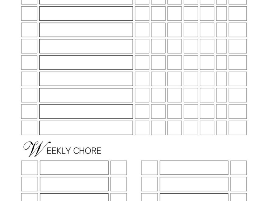 Free Customizable Chore Chart Templates To Print Canva