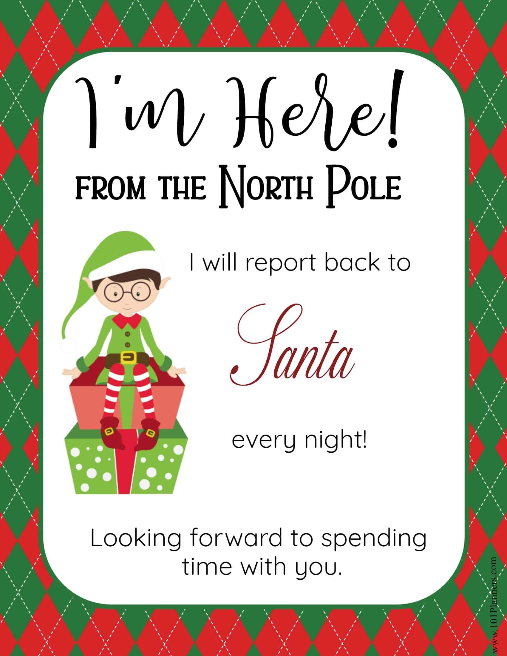 Free Printable Elf On The Shelf Return Letter