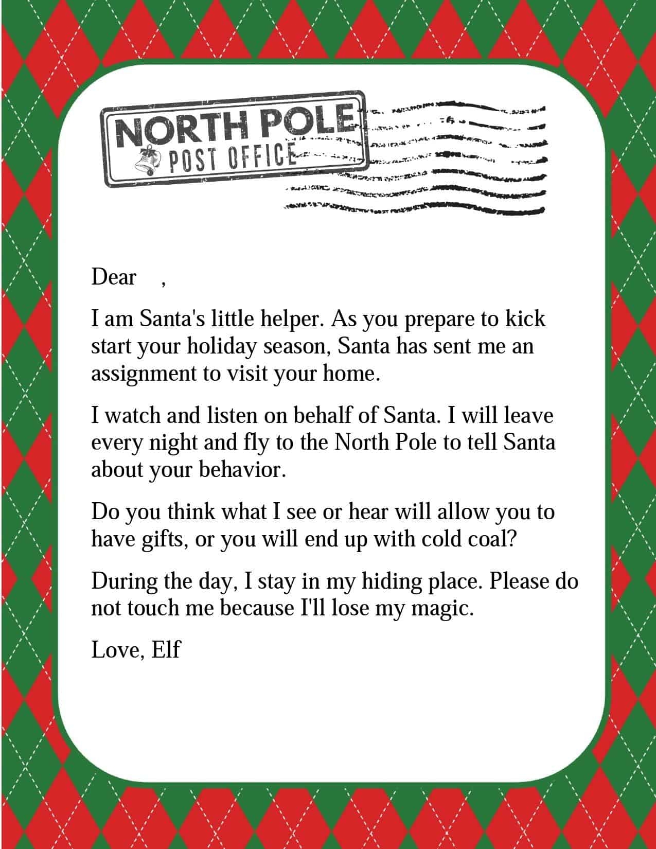 FREE Editable Elf On The Shelf Letter Template Elf Notes
