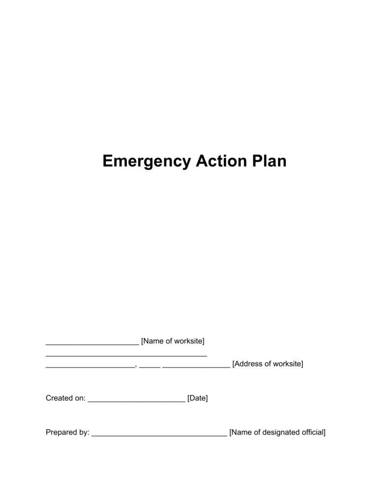 Free Emergency Action Plan Template PDF Word
