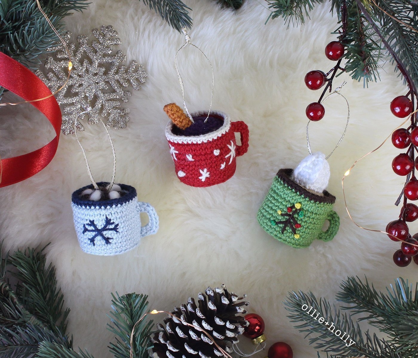 Free Hot Chocolate Mug Amigurumi Christmas Ornament Crochet Pattern Ollie Holly Amigurumi Crochet Patterns