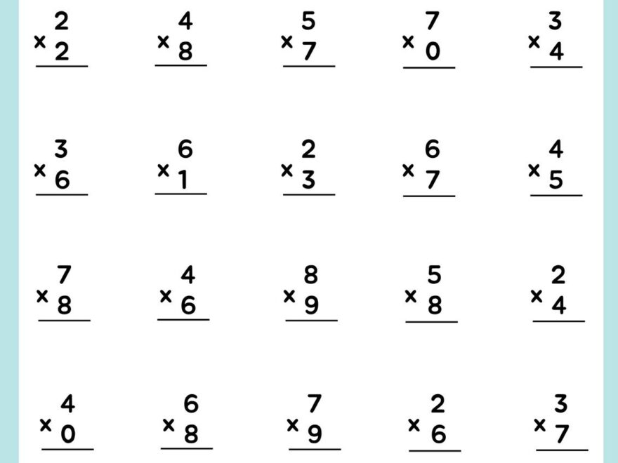 Free Multiplication Worksheet Templates To Use And Print Canva
