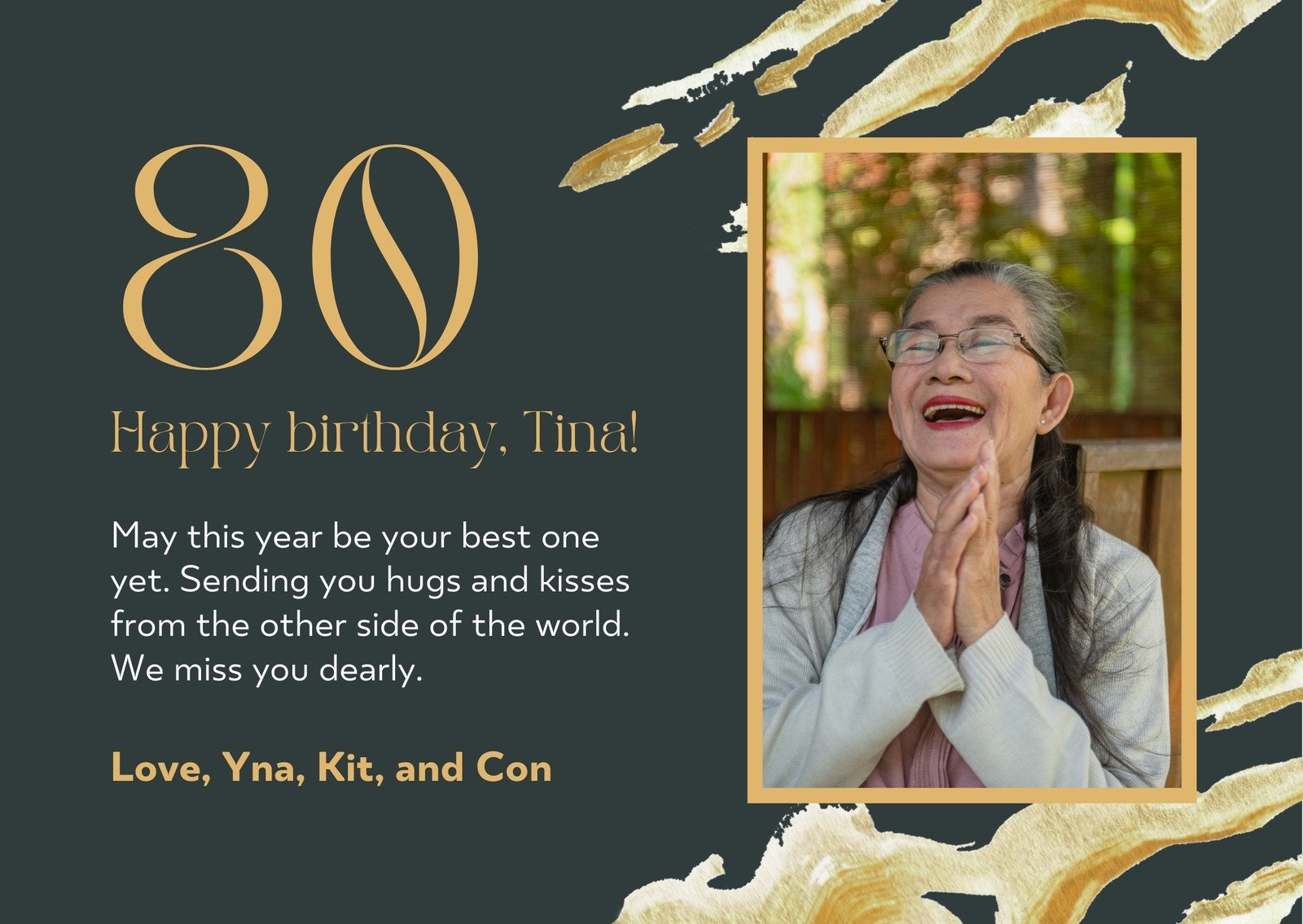 Free Printable 80th Birthday Card Templates Canva