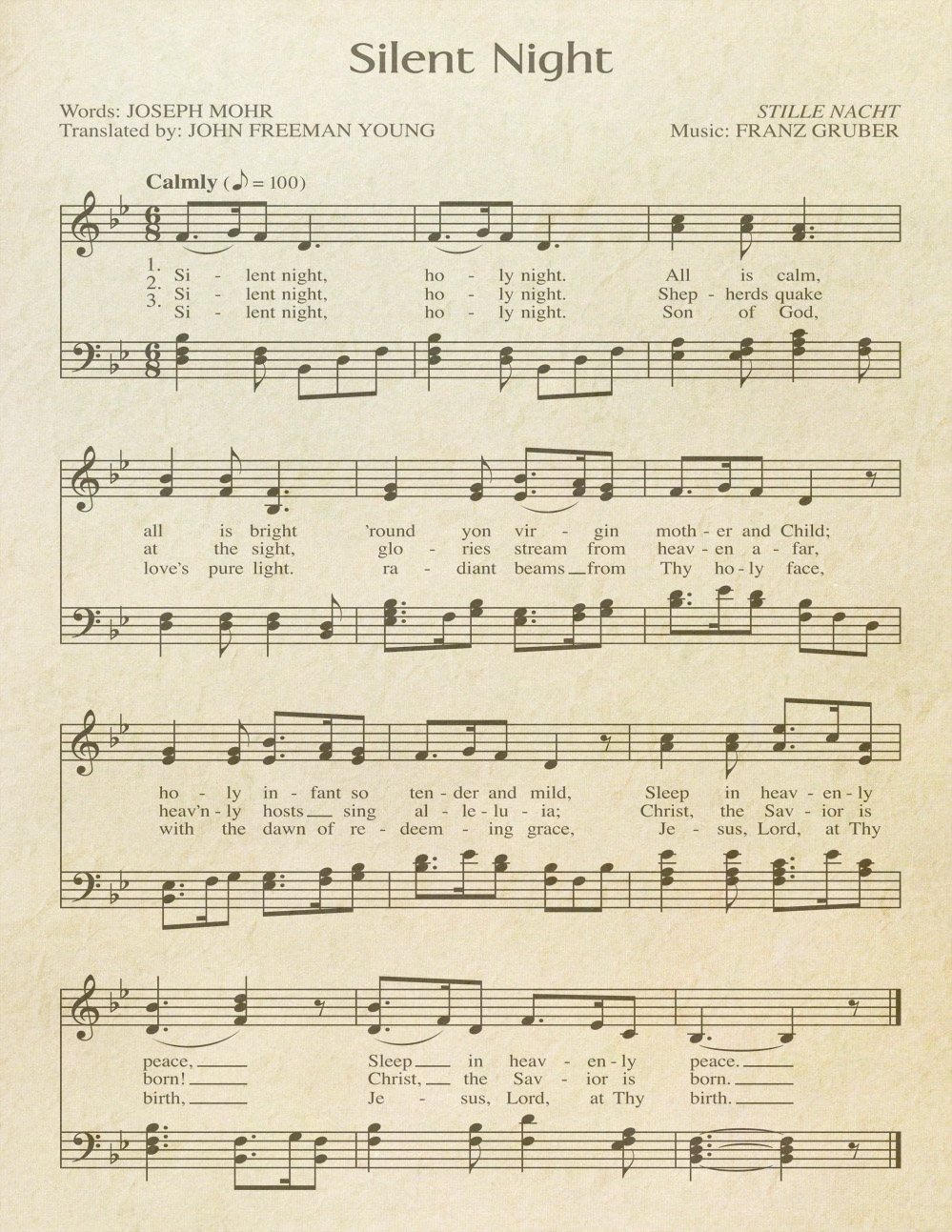 Free Printable Aged Music Sheets Celebrating Holidays