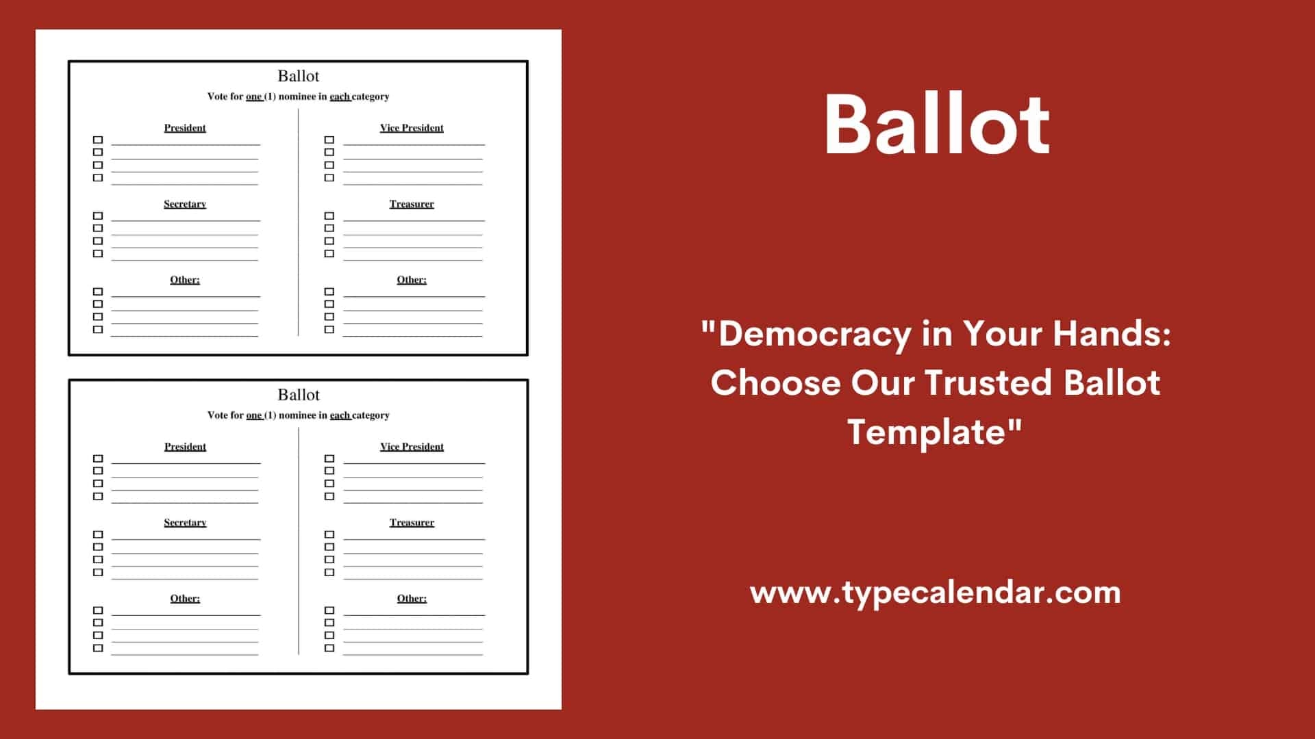 Free Printable Voting Ballot Template
