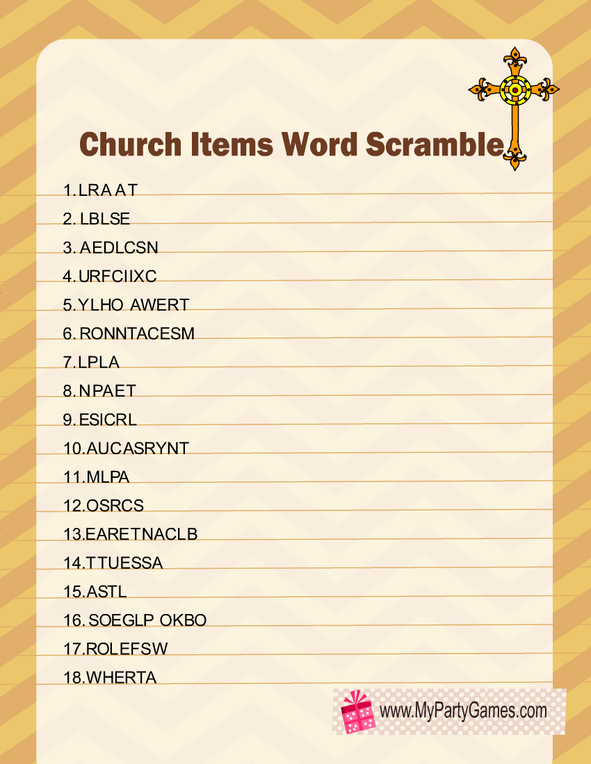 Printable Bible Scramble Word Games