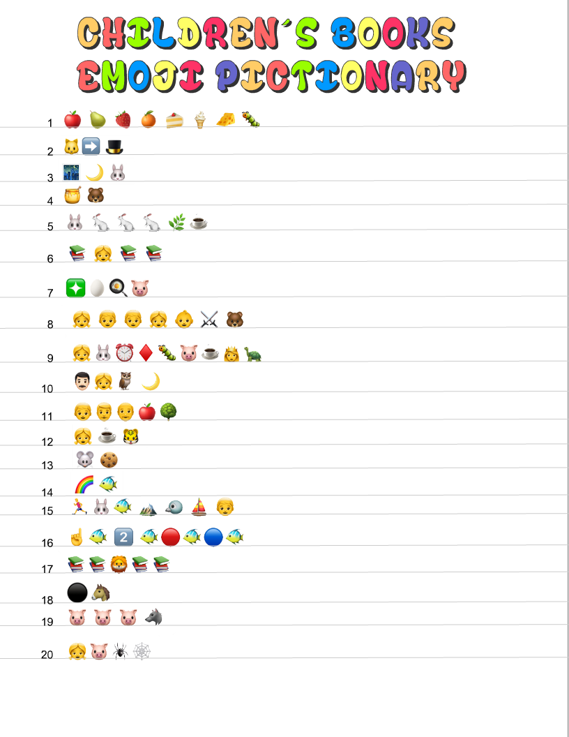 Free Printable Children s Books Emoji Pictionary