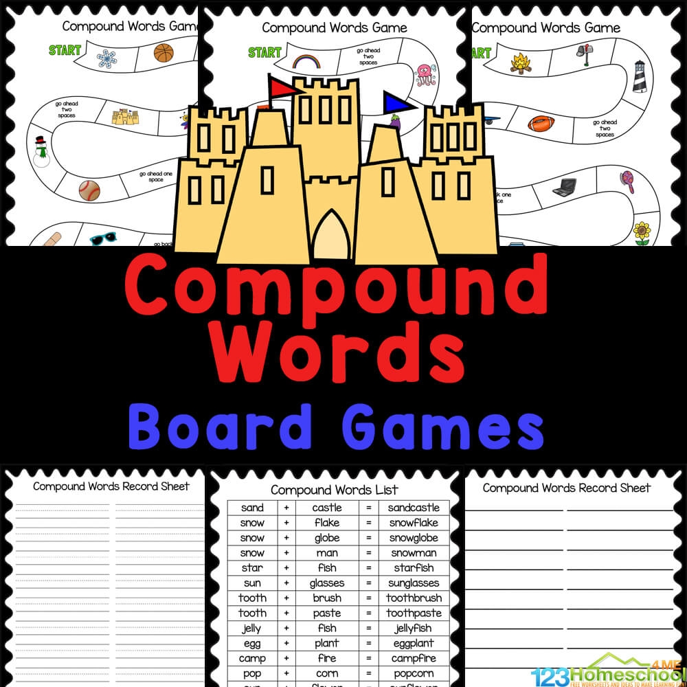 FREE Printable Compound Words Game For Kids