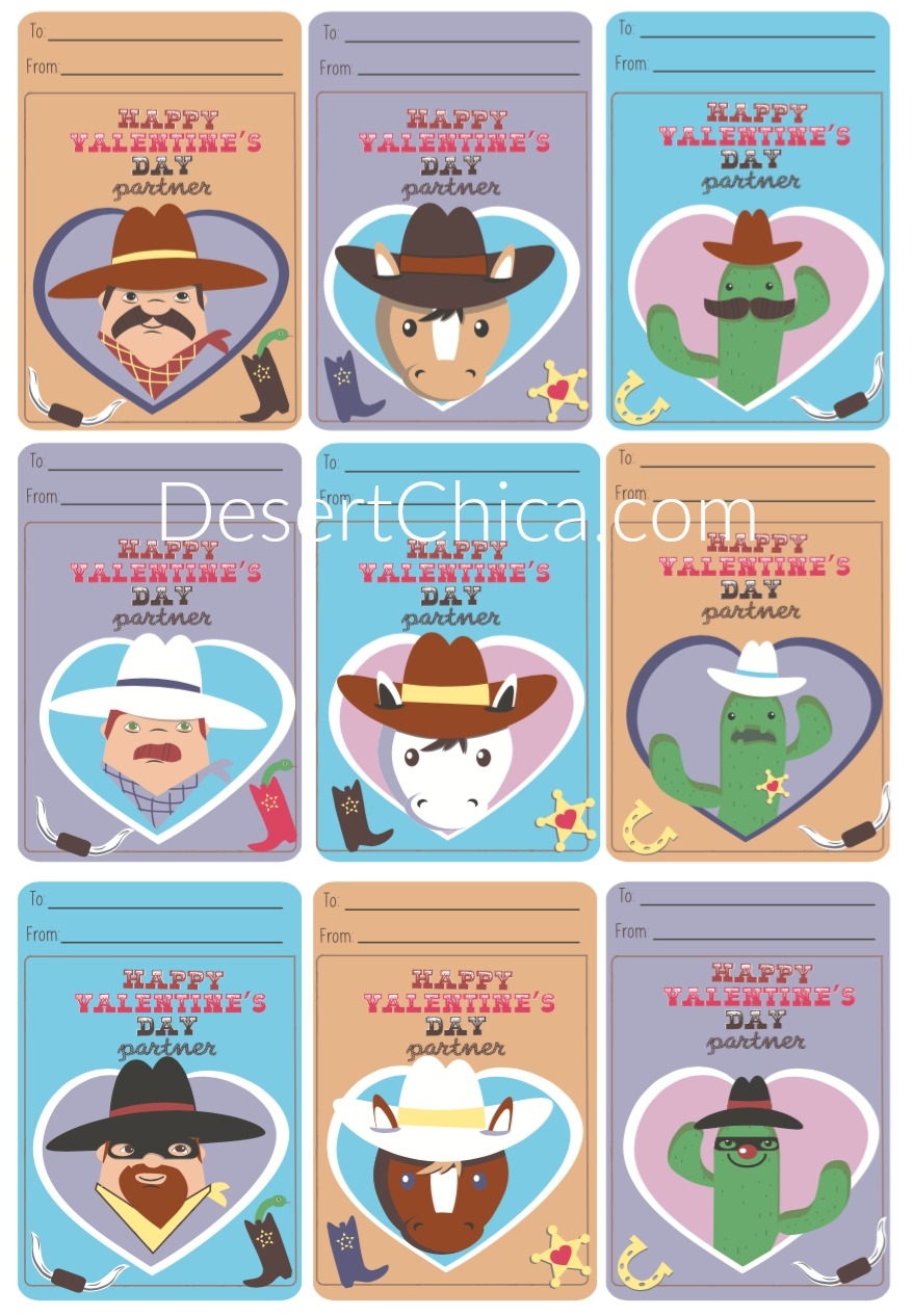 Free Printable Cowboy Valentines Desert Chica