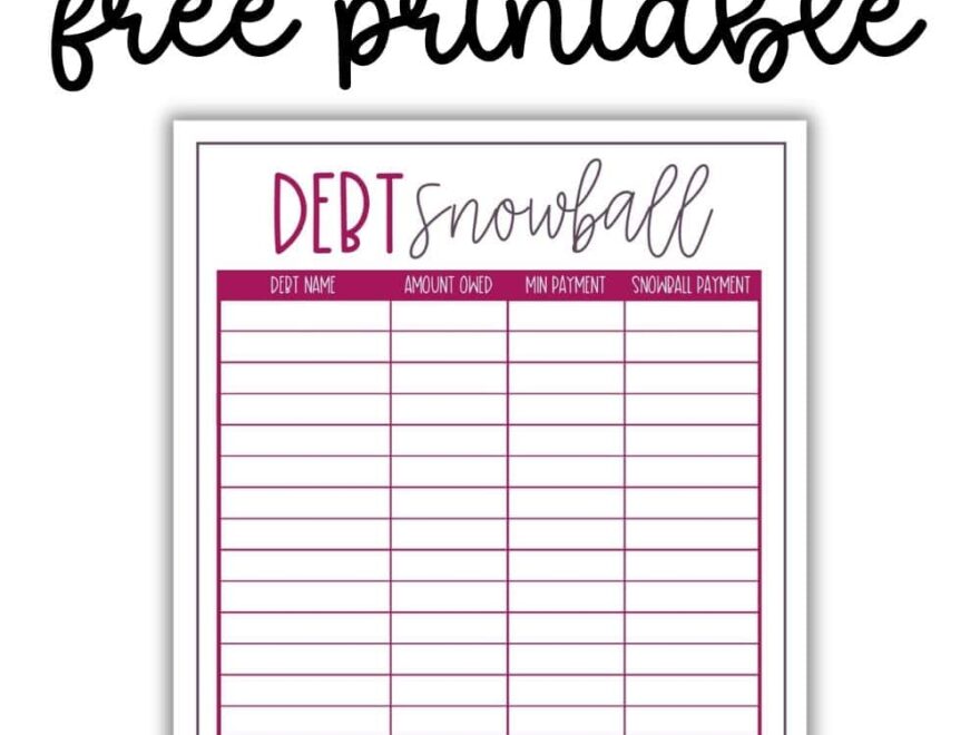 Free Printable Debt Snowball Worksheet Making Frugal FUN