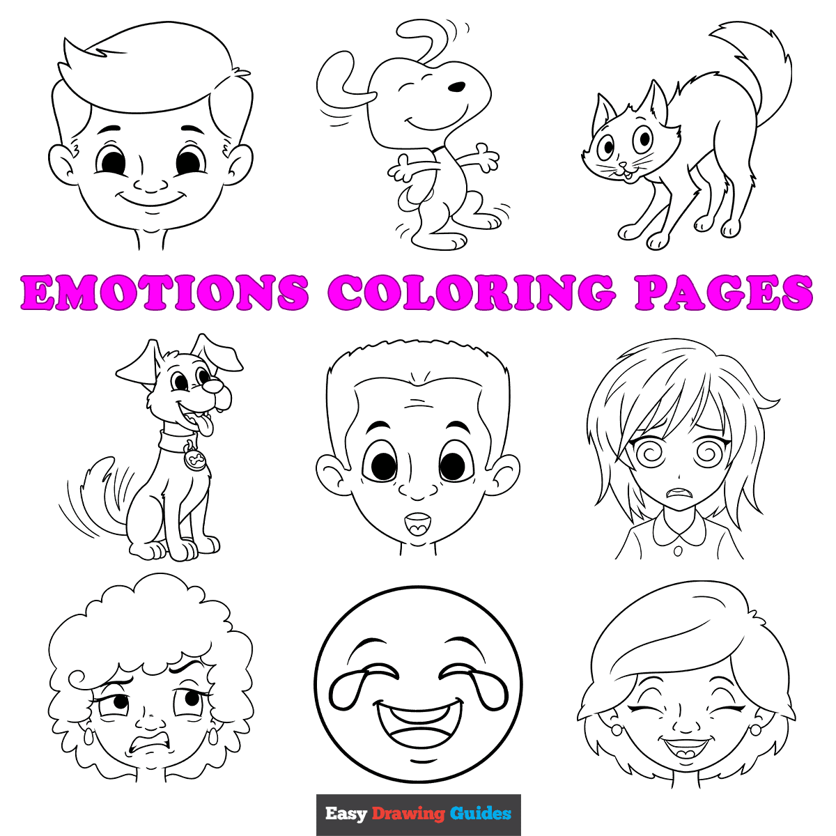 Printable Emotion Faces Coloring Pages