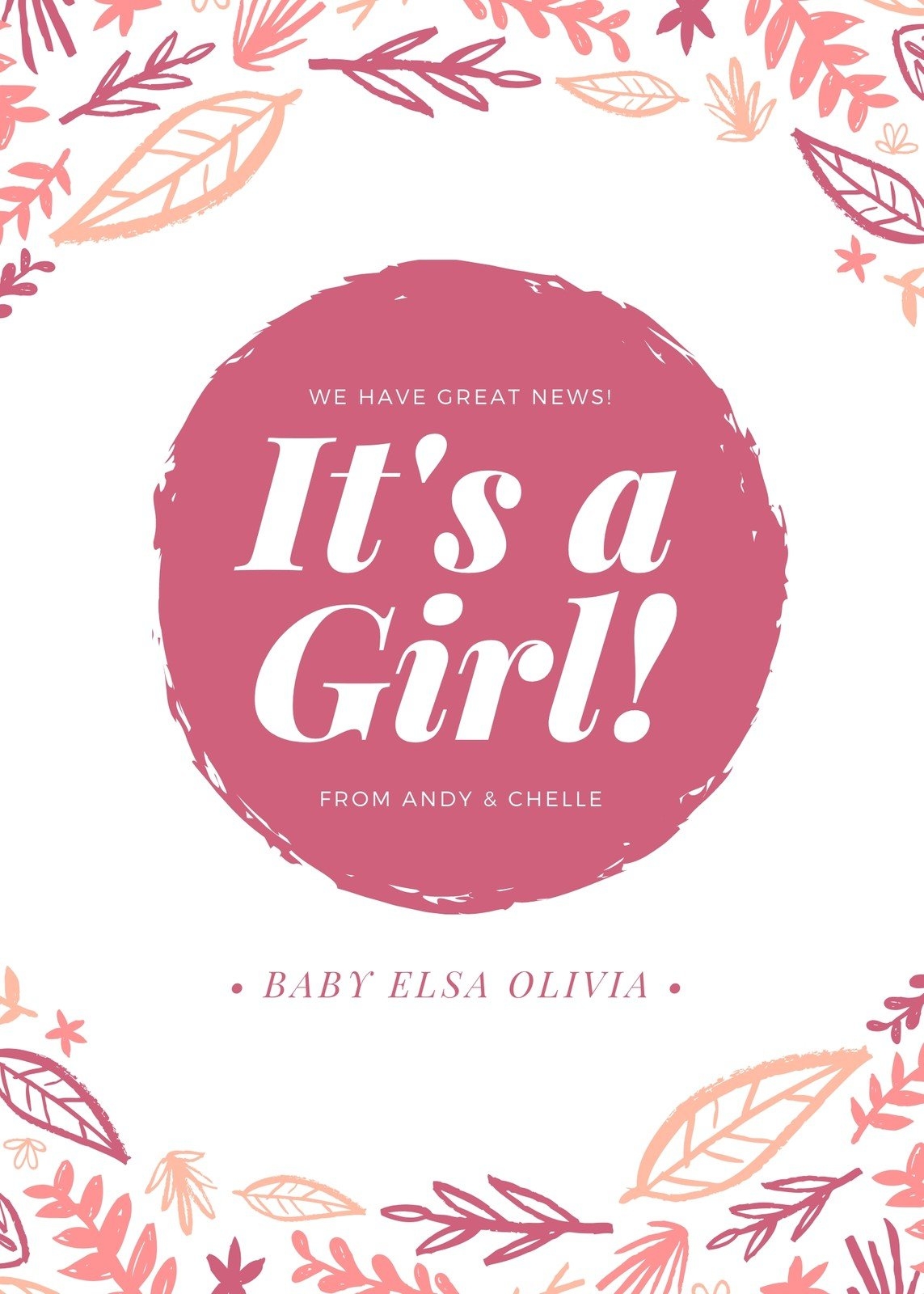 Free Printable Gender Reveal Announcement Templates Canva