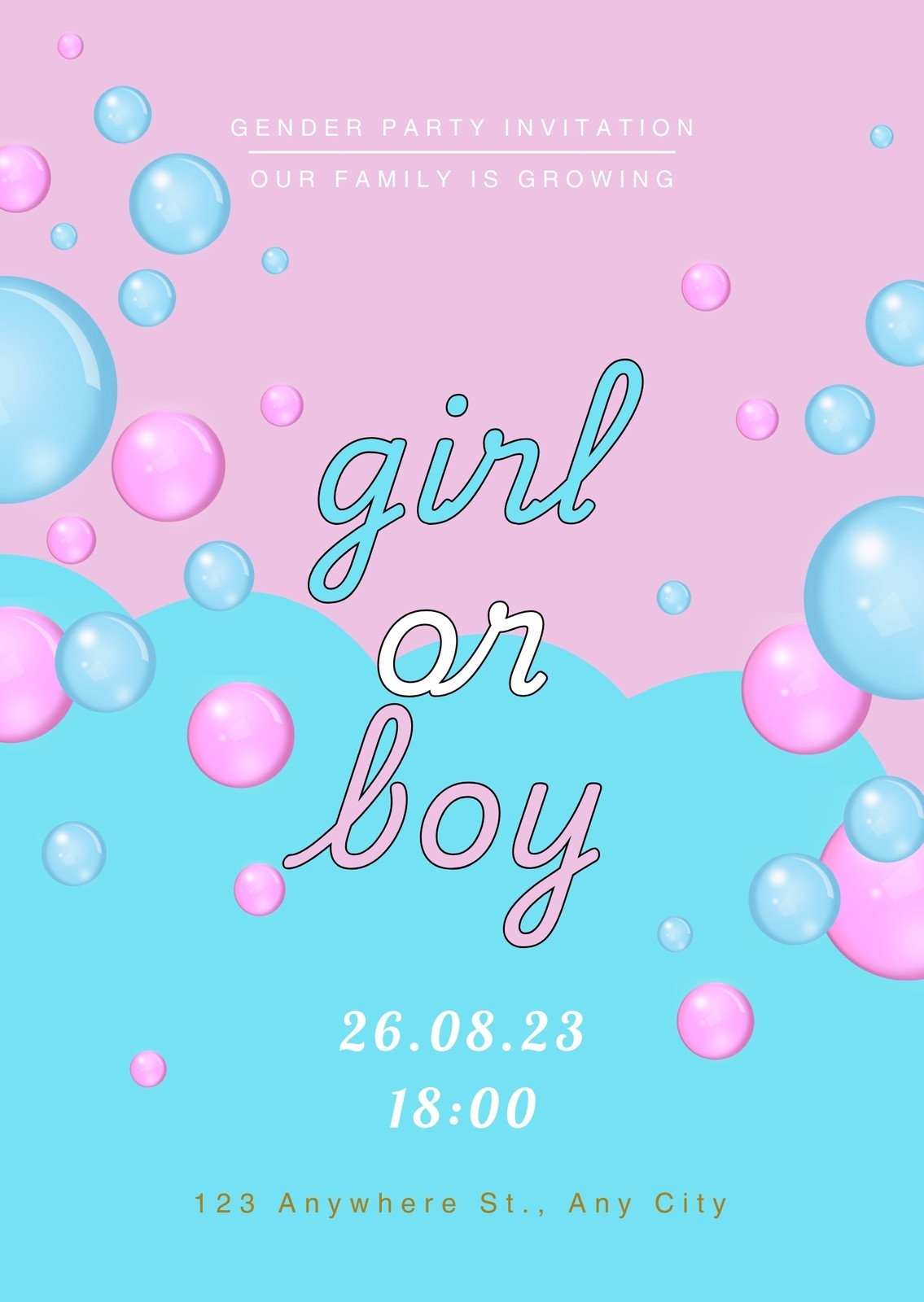 Free Printable Gender Reveal Announcement Templates Canva