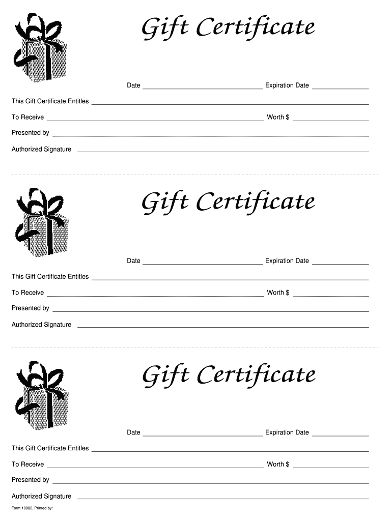 Free Printable Gift 2025 Certificate
