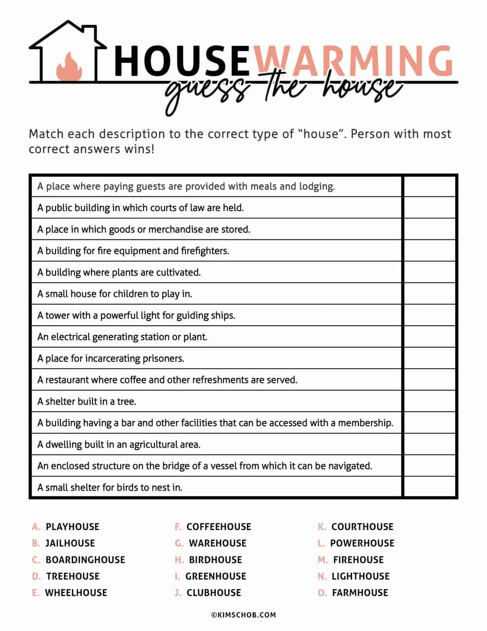 Free Printable Housewarming Games Kim Schob