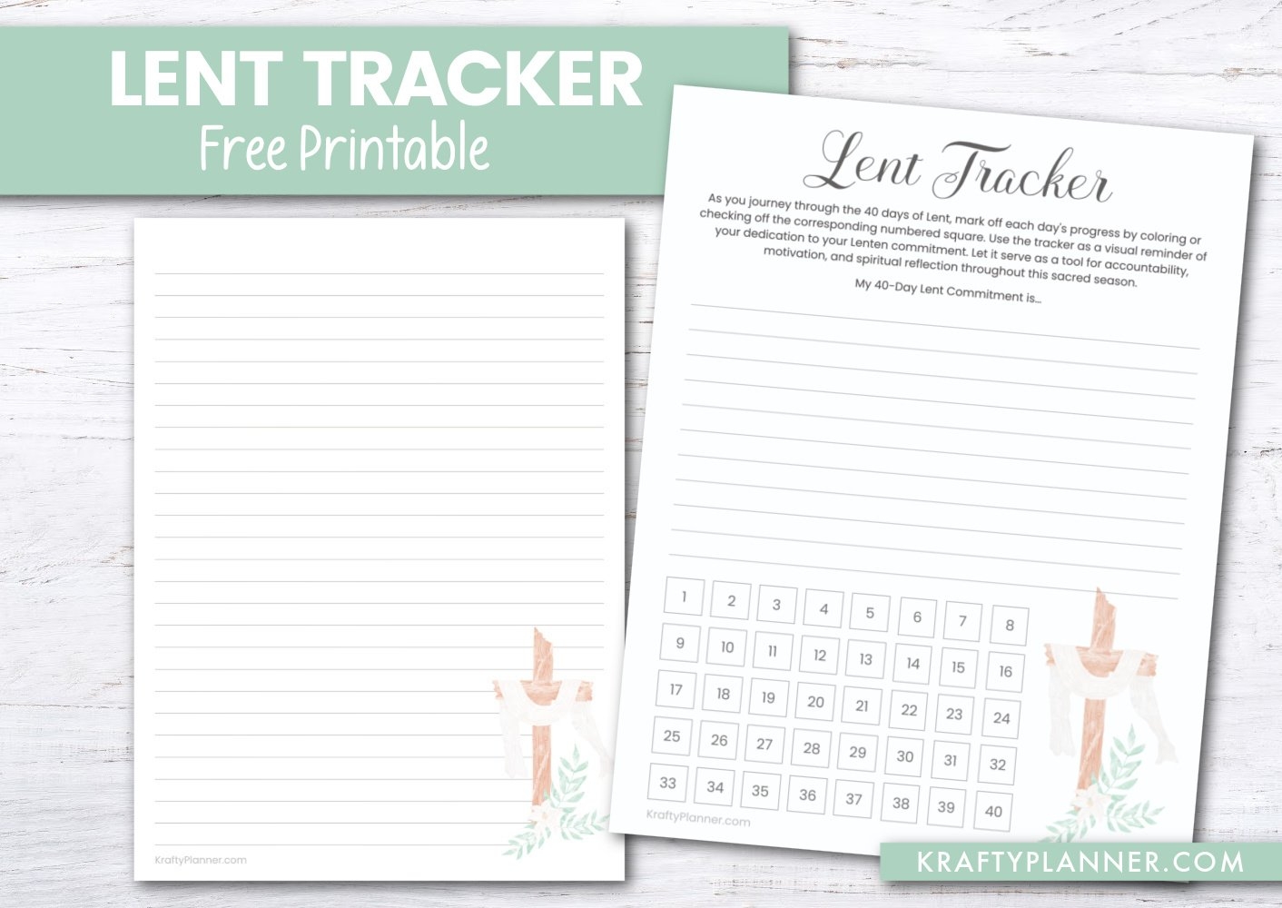 Free Printable Lent Tracker And Journal Page Krafty Planner