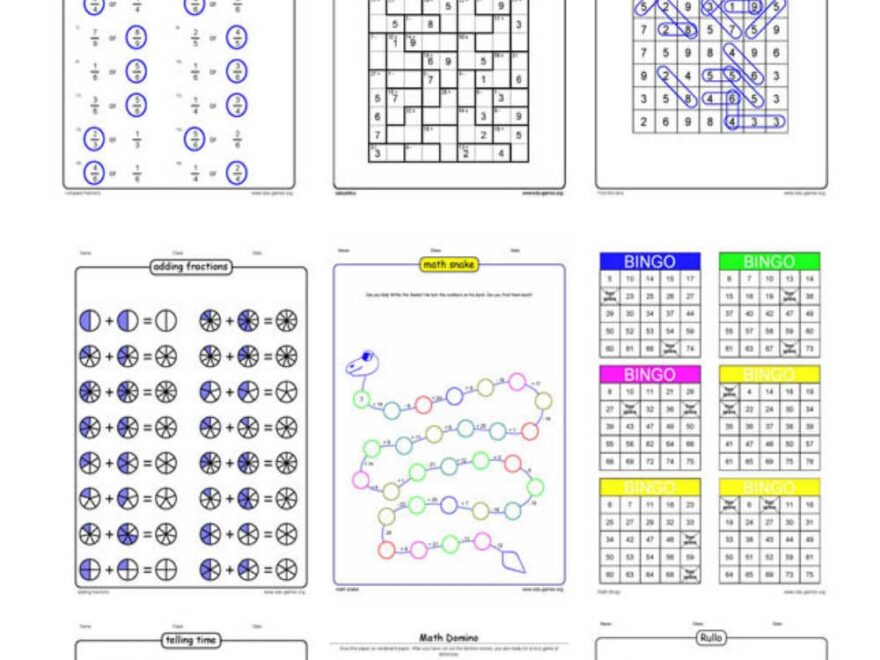 Free Printable Math Games And Worksheets Generators