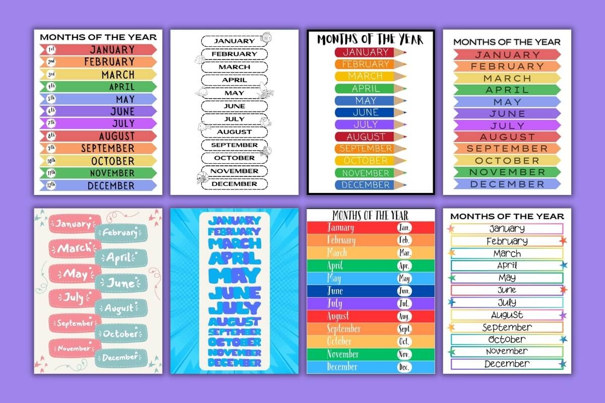 Free Printable Months Of The Year Labels