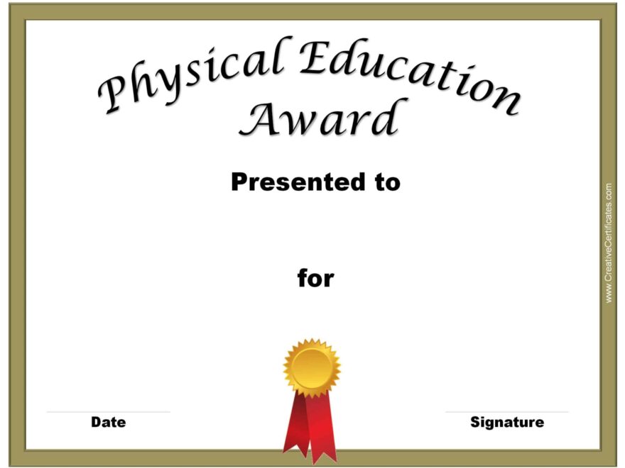 Free Printable Pe Awards Printable Bliss For Everyone